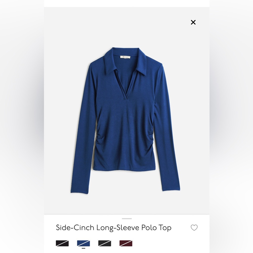 Madewell Navy Long-Sleeve Polo Top
